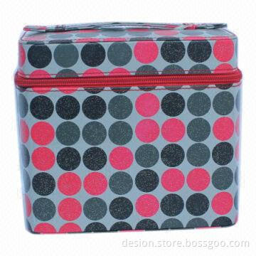 New design dotted shiny PU cosmetic bag